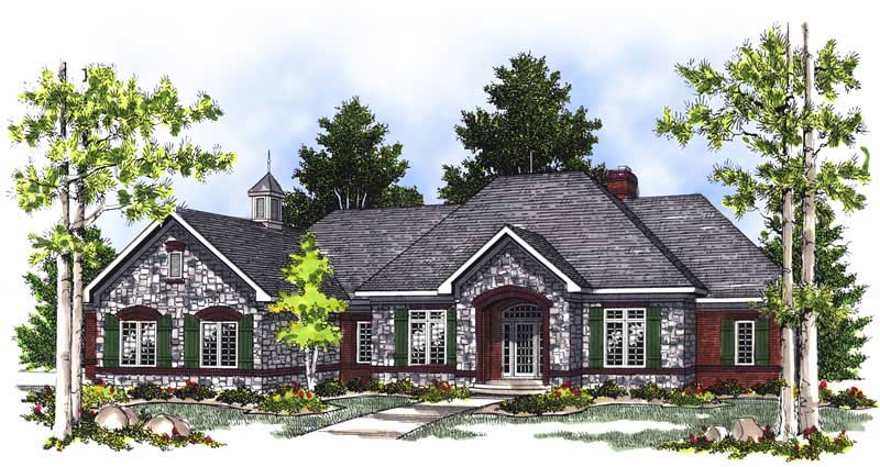 2-Bedroom, 2518 Sq Ft European Home Plan - 101-1611 - Main Exterior