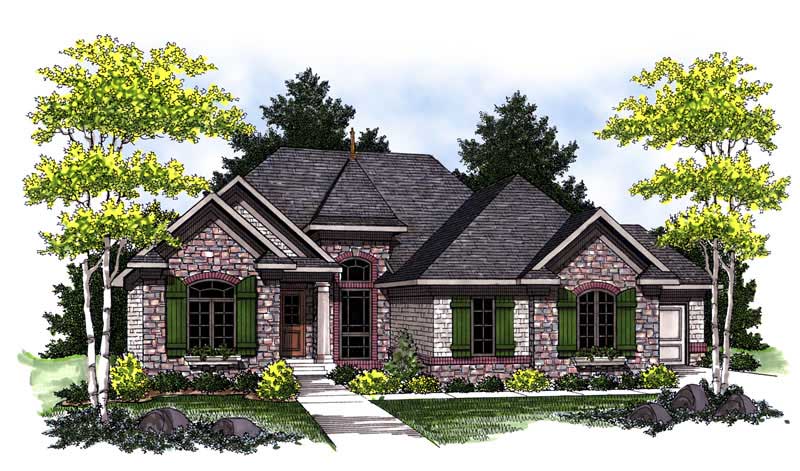 3-Bedroom, 2275 Sq Ft European Home Plan - 101-1653 - Main Exterior