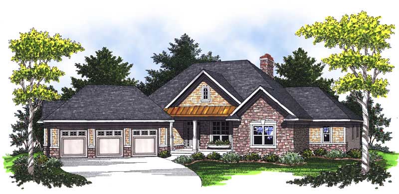 3-Bedroom, 2508 Sq Ft Country Home Plan - 101-1669 - Main Exterior