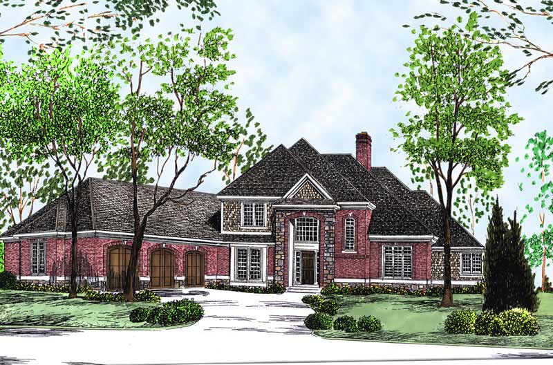 4-Bedroom, 3182 Sq Ft European Home Plan - 101-1679 - Main Exterior