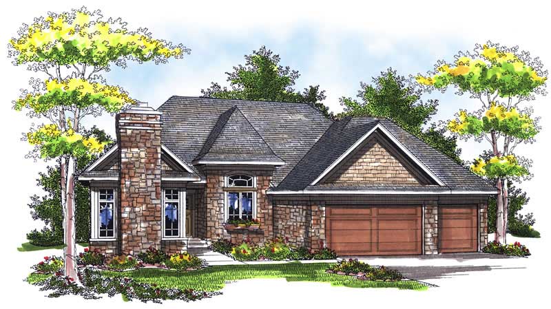 3-Bedroom, 1896 Sq Ft Ranch Home Plan - 101-1681 - Main Exterior