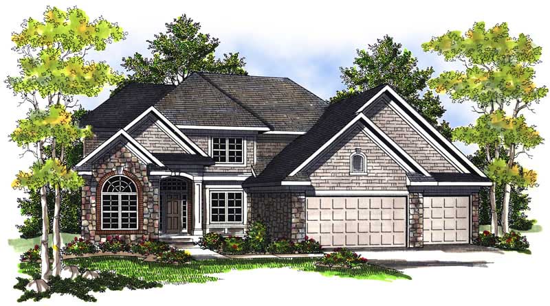 4-Bedroom, 2421 Sq Ft European Home Plan - 101-1711 - Main Exterior