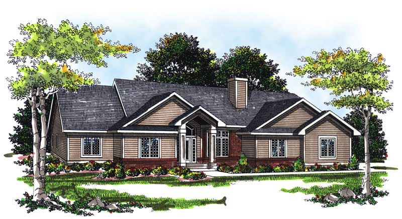 3-Bedroom, 1851 Sq Ft Ranch House Plan - 101-1725 - Front Exterior