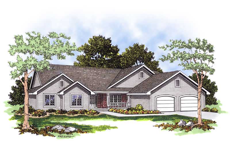 3-Bedroom, 1802 Sq Ft Country House Plan - 101-1727 - Front Exterior