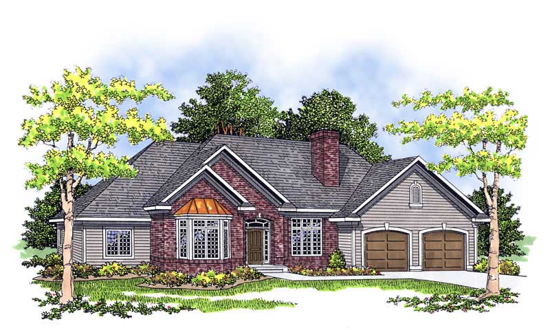 3-Bedroom, 2153 Sq Ft Ranch Home Plan - 101-1776 - Main Exterior