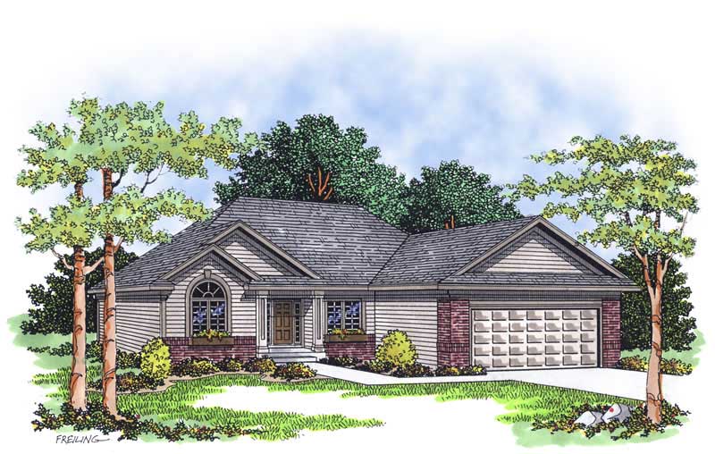 3-Bedroom, 1495 Sq Ft Ranch Home Plan - 101-1781 - Main Exterior