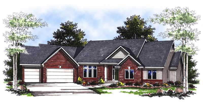 3-Bedroom, 2040 Sq Ft Ranch House Plan - 101-1789 - Front Exterior