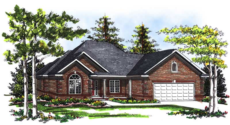 2-Bedroom, 1771 Sq Ft Ranch House Plan - 101-1794 - Front Exterior