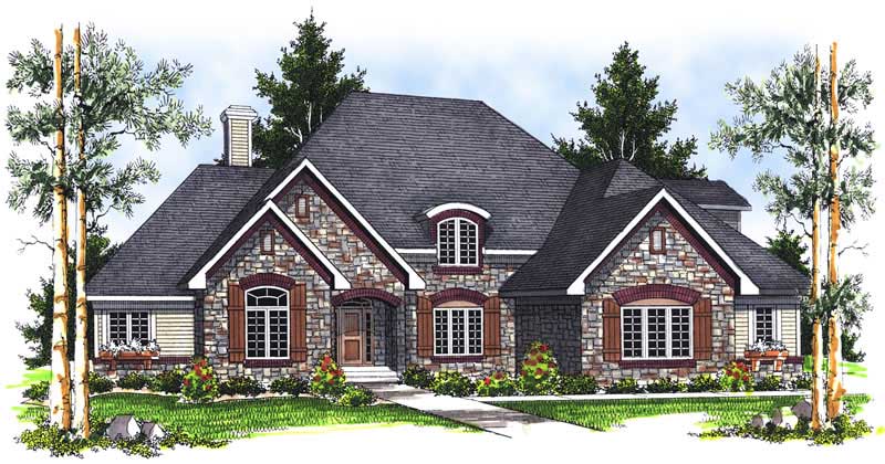 4-Bedroom, 3207 Sq Ft European Home Plan - 101-1860 - Main Exterior