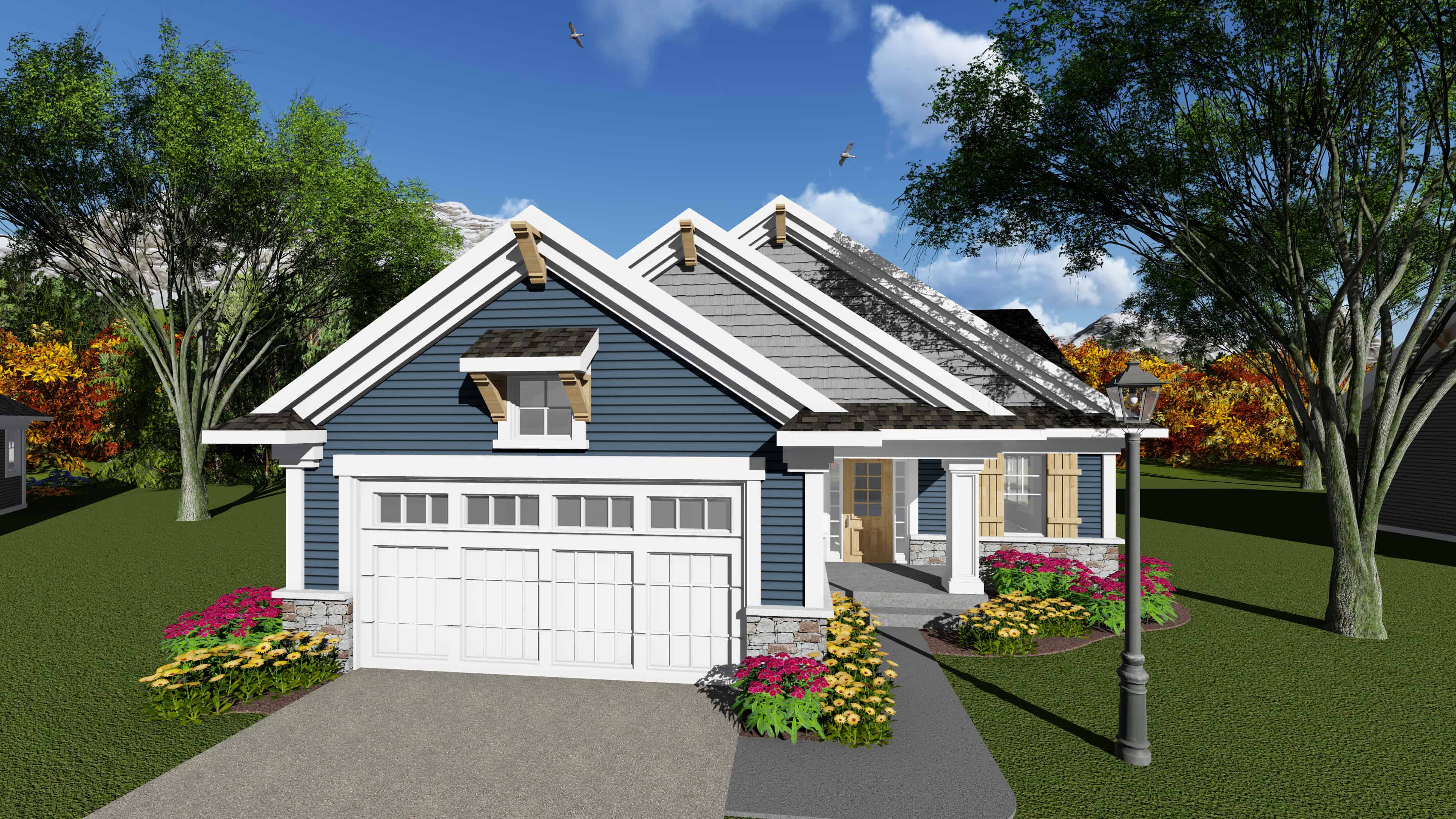 3-Bedroom, 1170 Sq Ft Ranch House Plan - 101-1899 - Front Exterior