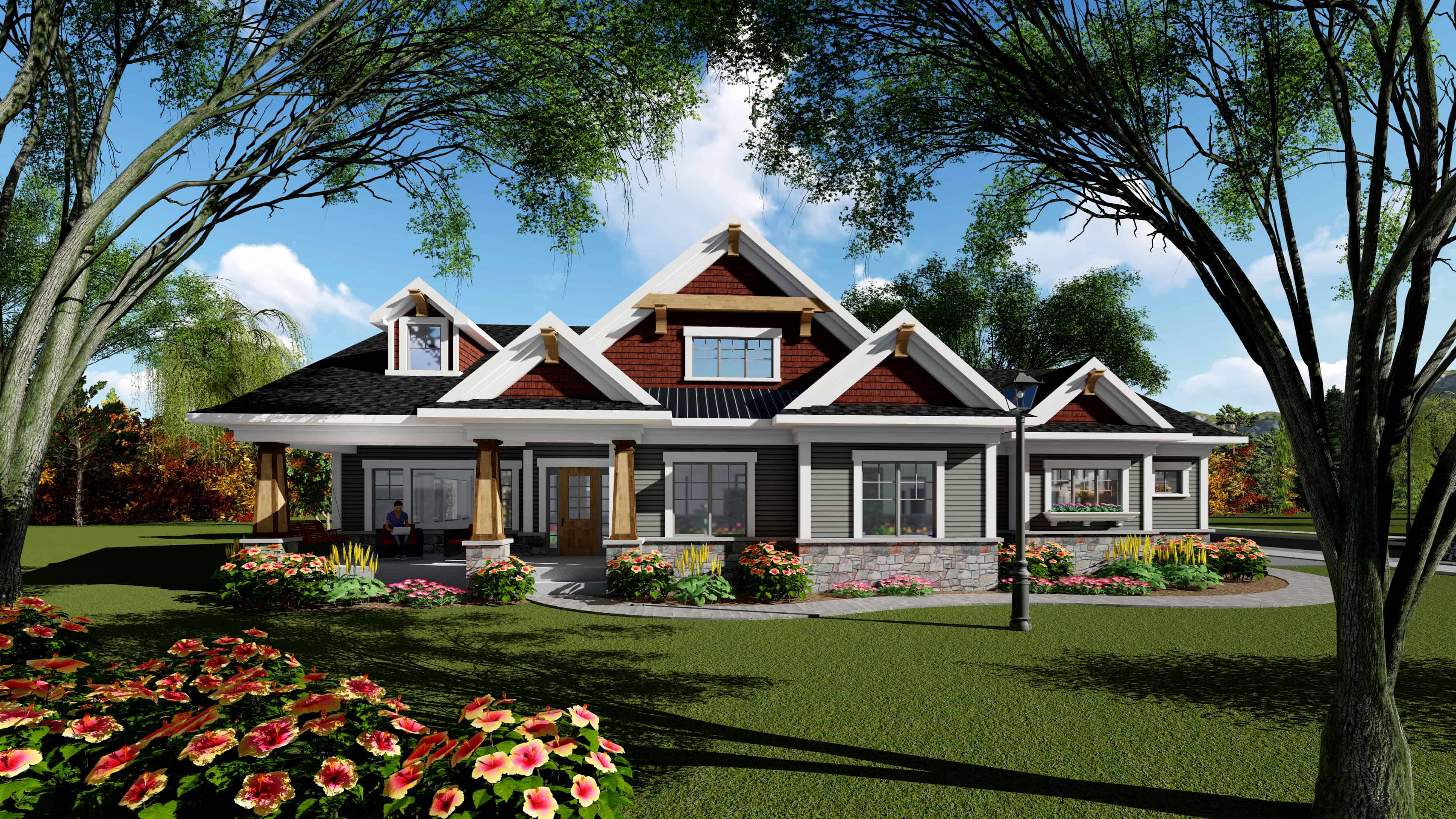 3-Bedroom, 1983 Sq Ft Ranch House Plan - 101-1944 - Front Exterior
