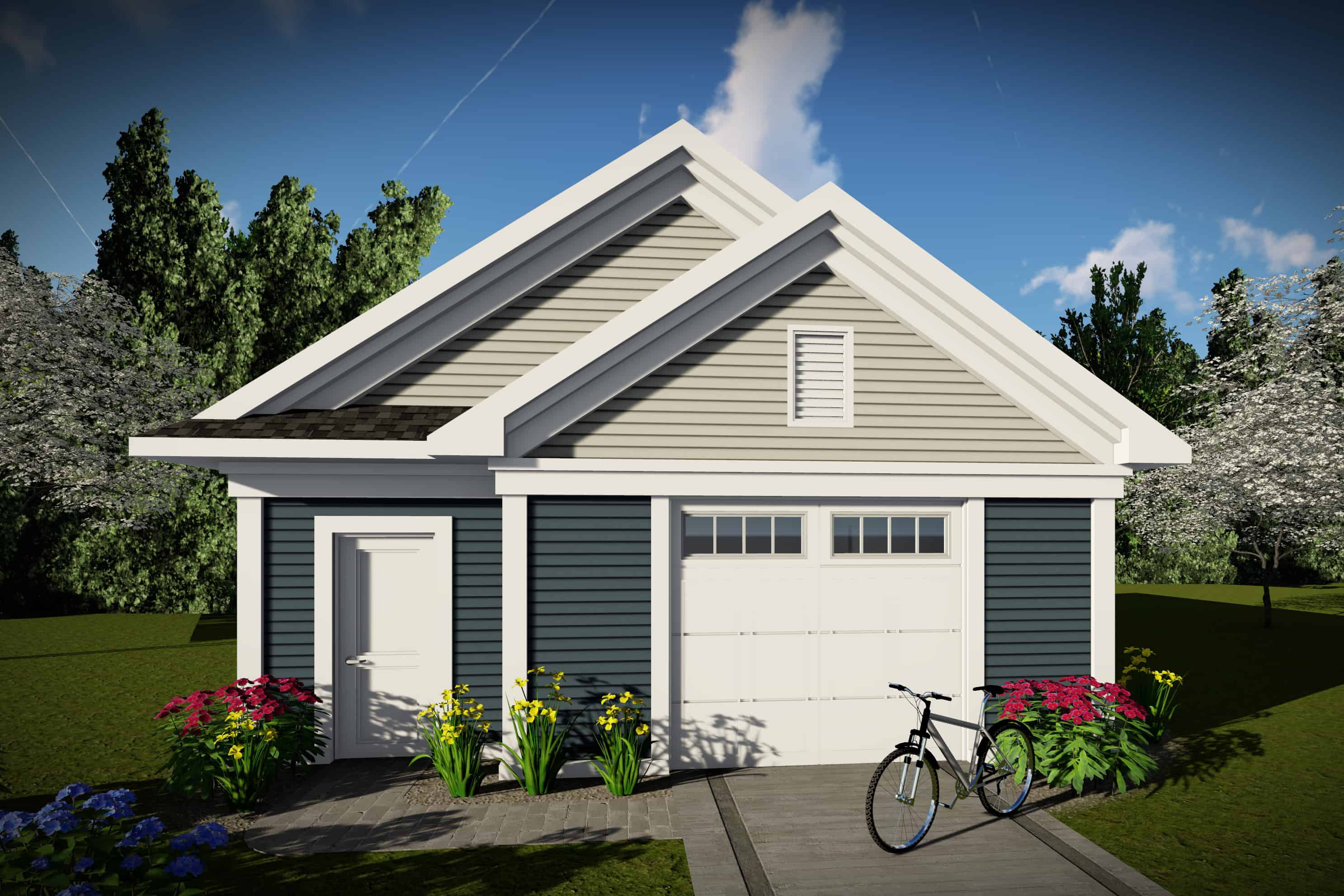 0-Bedroom, 656 Sq Ft Garage Home Plan - 101-1962 - Main Exterior