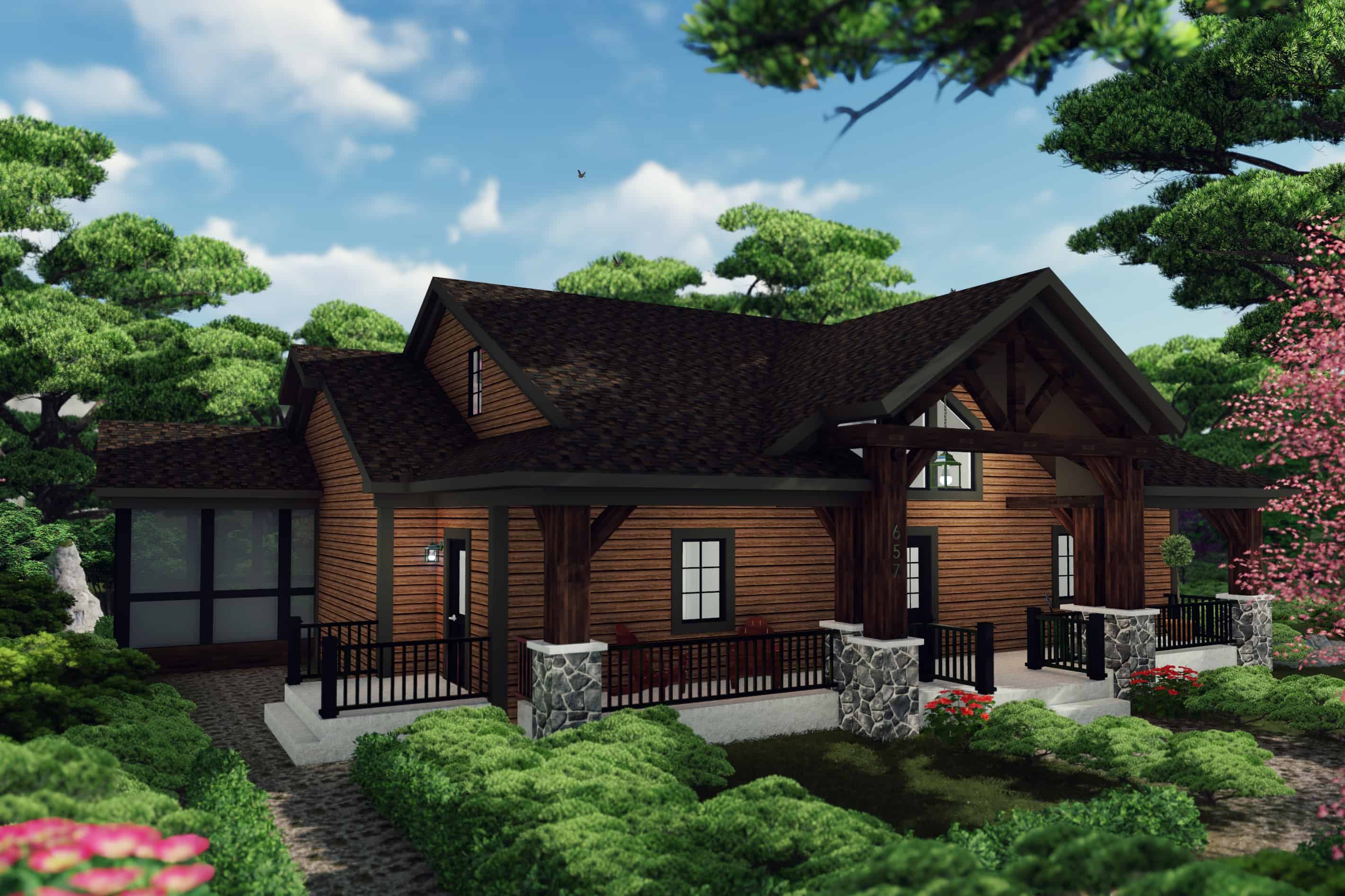3-Bedroom, 2225 Sq Ft Farmhouse Home Plan - 101-2000 - Main Exterior
