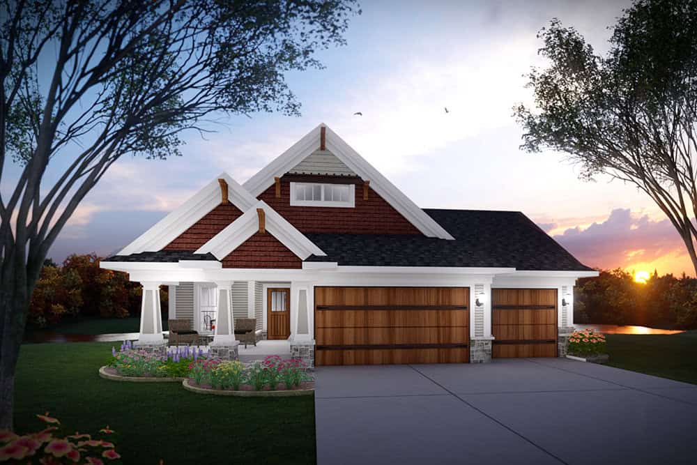 4-Bedroom, 2307 Sq Ft Craftsman Home Plan - 101-2062 - Main Exterior