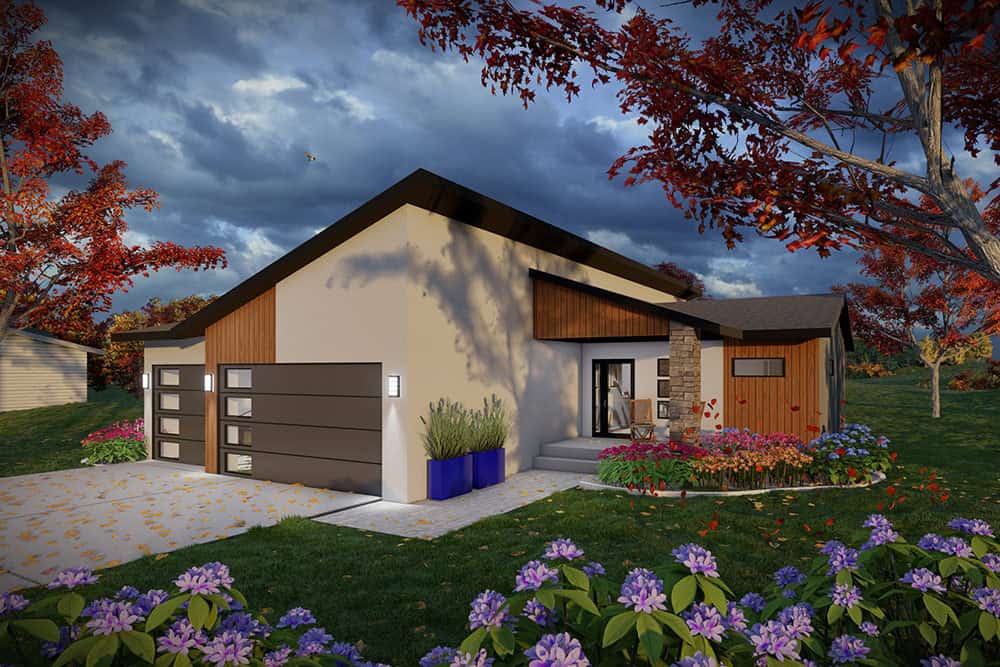 Modern Home Plan - 3 Bedrms, 2 Baths - 1583 Sq Ft - #101-2083