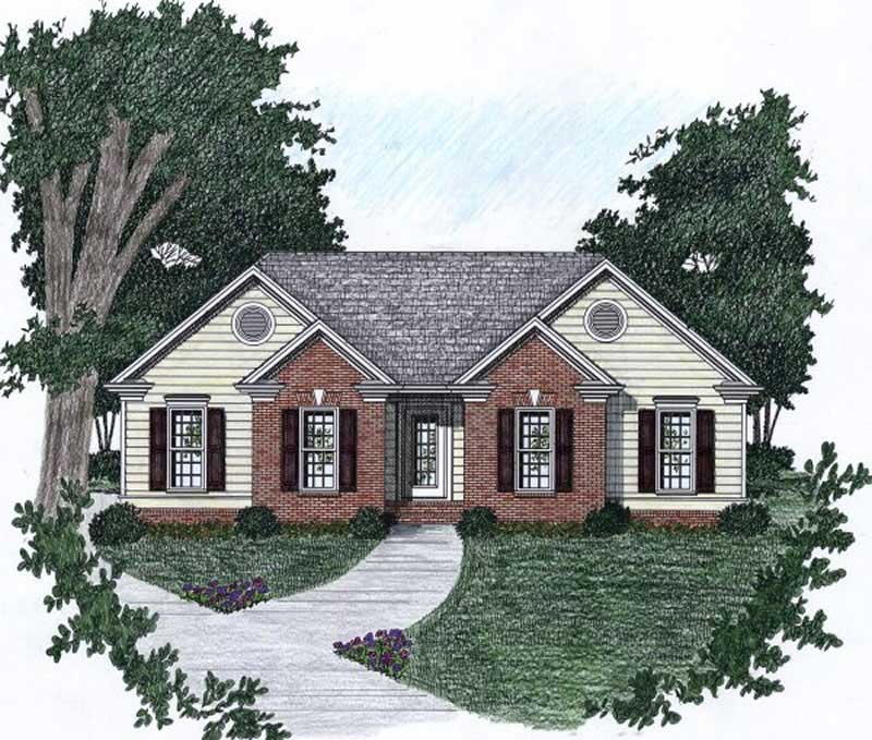 3-Bedroom, 1071 Sq Ft European Home Plan - 102-1022 - Main Exterior