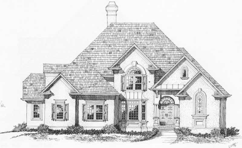 4-Bedroom, 3339 Sq Ft European Home Plan - 102-1029 - Main Exterior