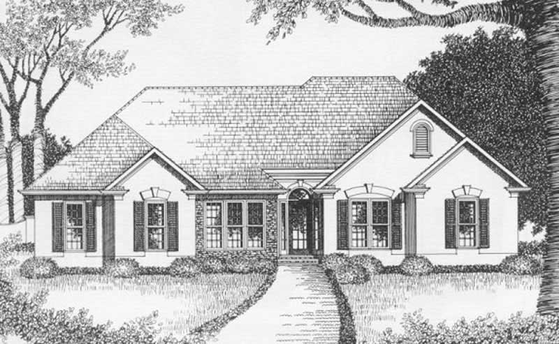 3-Bedroom, 1629 Sq Ft Ranch Home Plan - 102-1046 - Main Exterior
