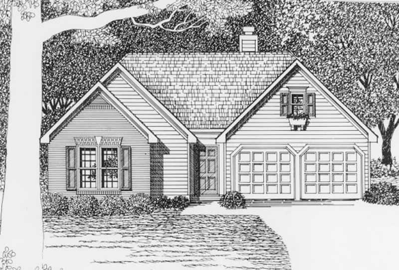 3-Bedroom, 1299 Sq Ft Ranch Home Plan - 102-1063 - Main Exterior