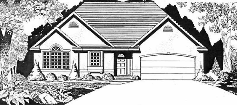 2-Bedroom, 1496 Sq Ft Ranch House Plan - 103-1053 - Front Exterior