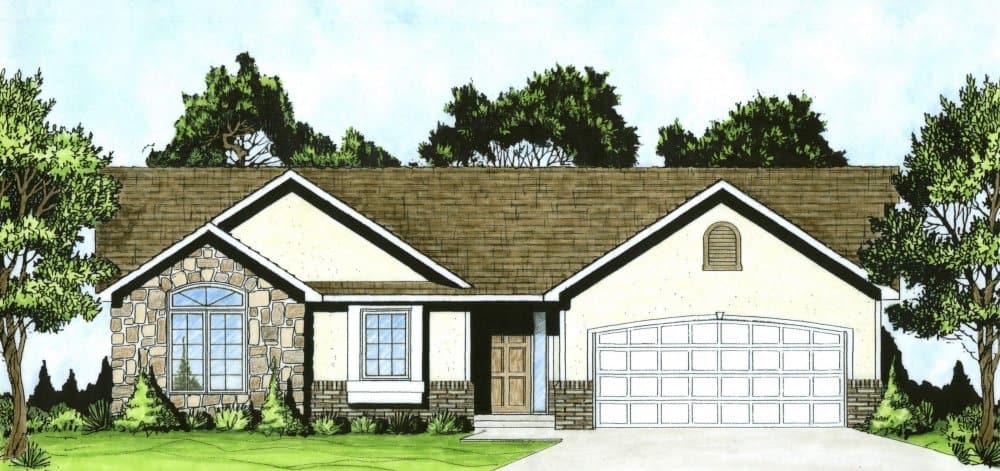 2-Bedroom, 1273 Sq Ft Ranch Home - Plan #103-1126 - Main Exterior