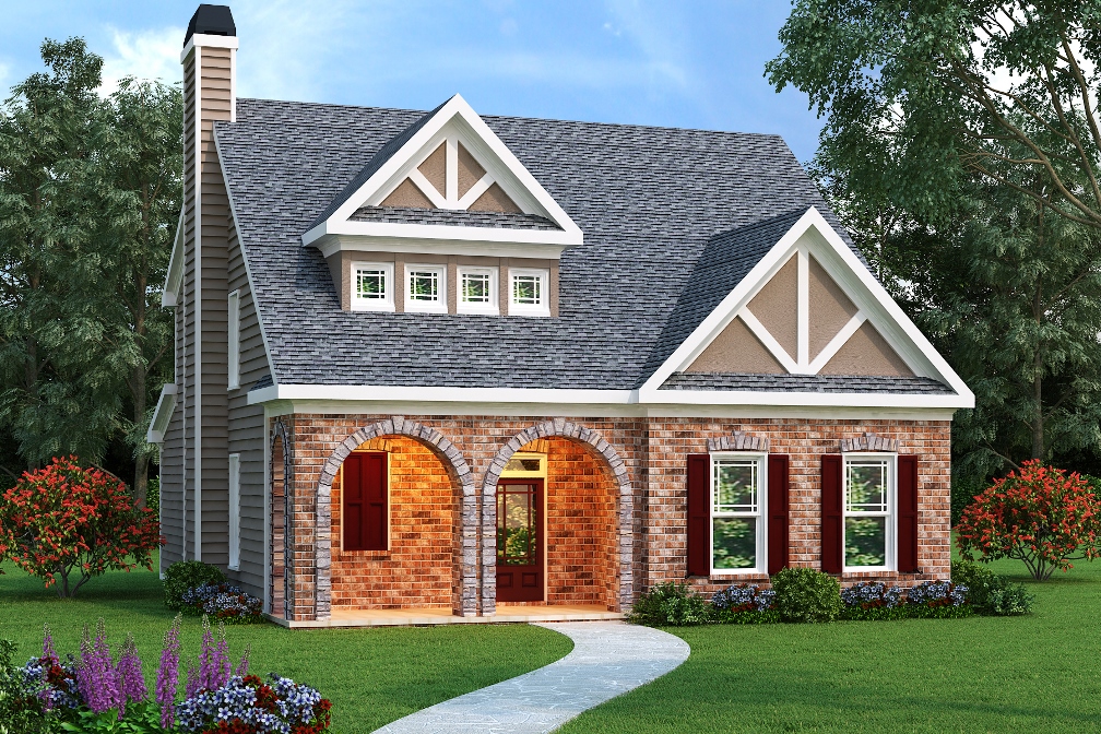 4-Bedroom, 2021 Sq Ft Tudor House Plan - 104-1000 - Front Exterior