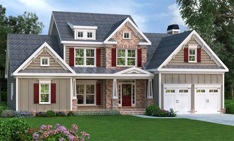 3-Bedroom, 2351 Sq Ft Country Home Plan - 104-1042 - Main Exterior
