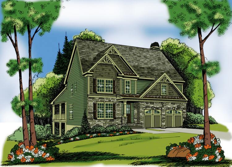 4-Bedroom, 2339 Sq Ft Craftsman House Plan - 104-1102 - Front Exterior