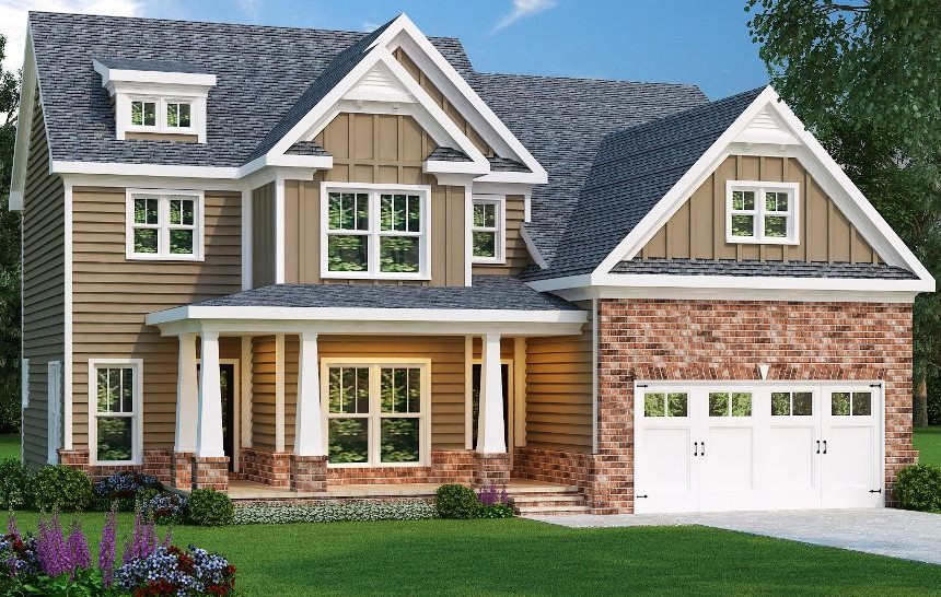 4-Bedroom, 2292 Sq Ft Craftsman Home Plan - 104-1121 - Main Exterior