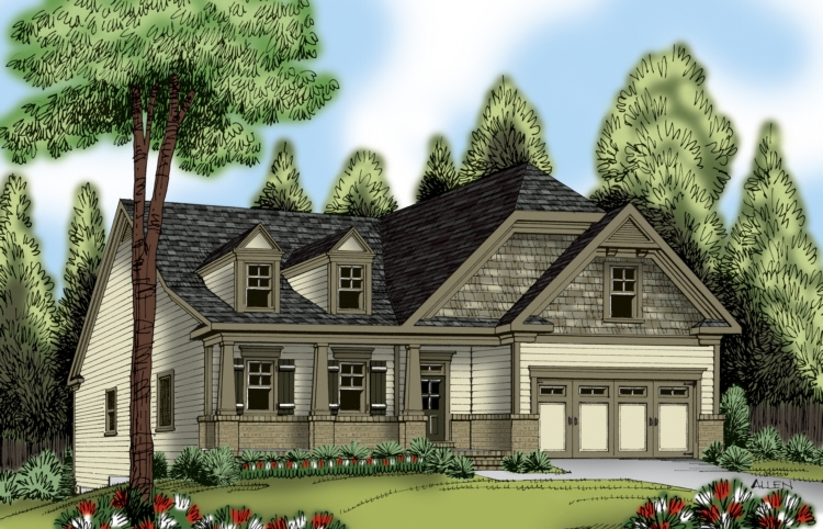 3-Bedroom, 2218 Sq Ft Ranch Home Plan - 104-1160 - Main Exterior
