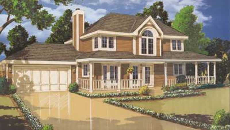 3-Bedroom, 1522 Sq Ft Country Home Plan - 105-1004 - Main Exterior