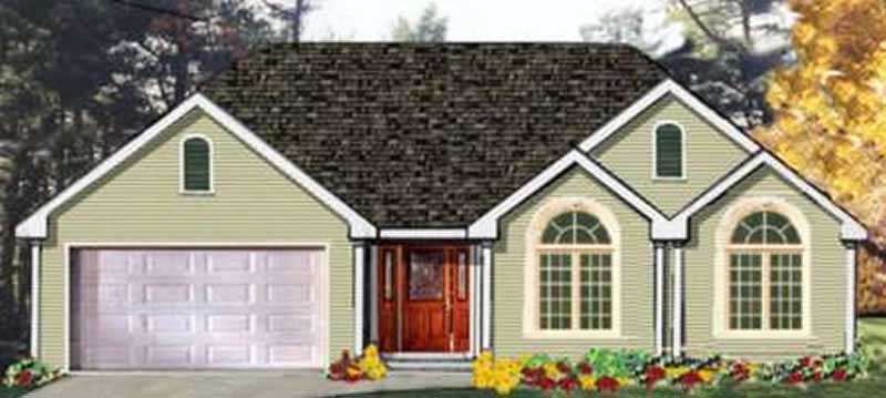 3-Bedroom, 1538 Sq Ft Ranch Home Plan - 105-1090 - Main Exterior