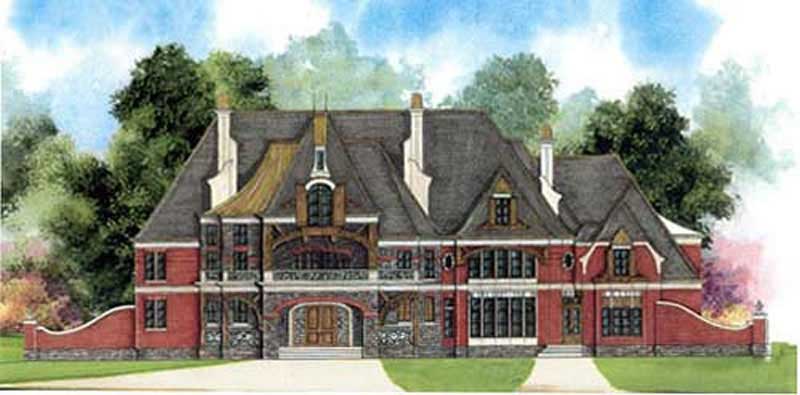 5-Bedroom, 8789 Sq Ft European Home Plan - 106-1136 - Main Exterior