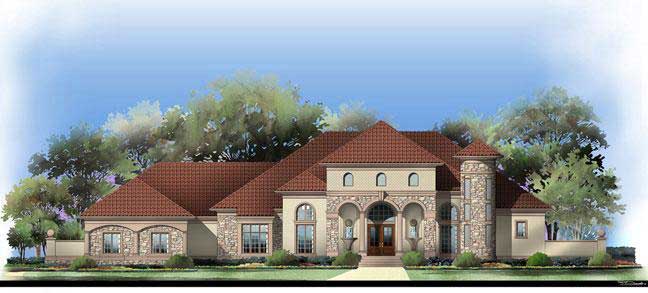 5-Bedroom, 6759 Sq Ft Tuscan Home Plan - 106-1146 - Main Exterior