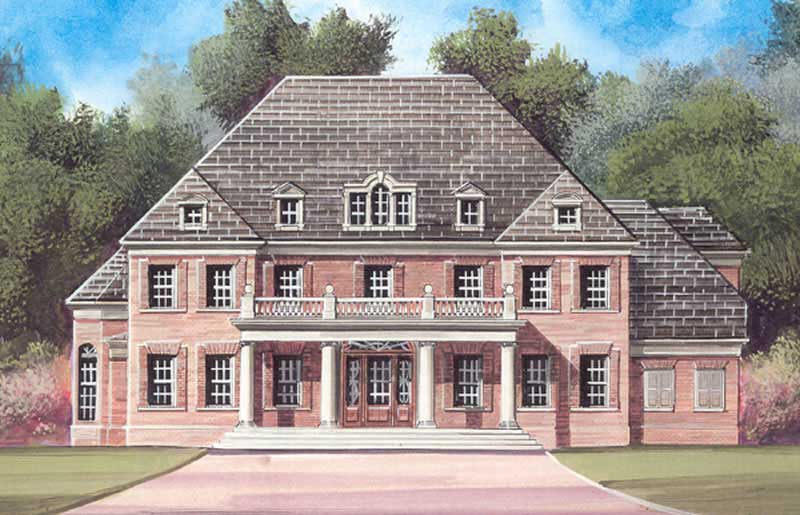 4-Bedroom, 4899 Sq Ft Colonial Home Plan - 106-1192 - Main Exterior