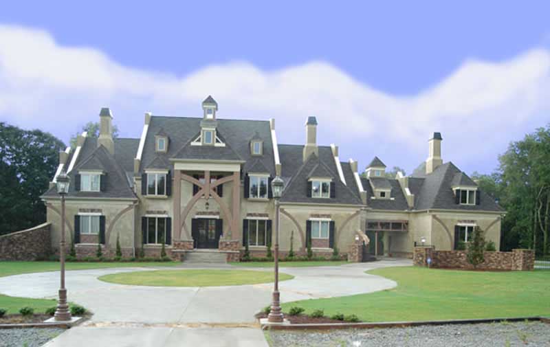 5-Bedroom, 6079 Sq Ft European Mansion Plan - 106-1218 - Front Exterior
