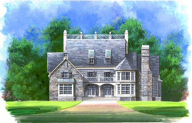 4-Bedroom, 3276 Sq Ft European House Plan - 106-1236 - Front Exterior