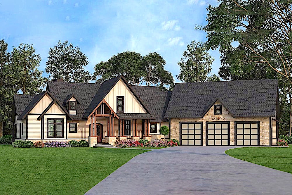 3-Bedroom, 2666 Sq Ft Texas Style Home - Plan #106-1279 - Main Exterior