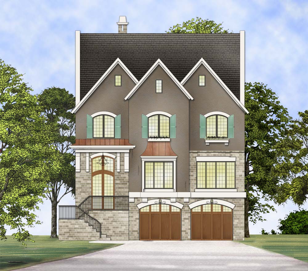 3-Bedroom, 3219 Sq Ft Traditional House Plan - 106-1303 - Front Exterior