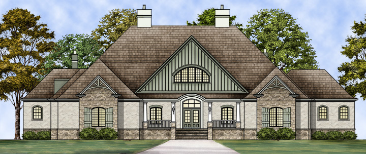 3-Bedroom, 5194 Sq Ft European House Plan - 106-1304 - Front Exterior