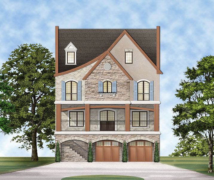 3-Bedroom, 2847 Sq Ft Luxury House Plan - 106-1316 - Front Exterior