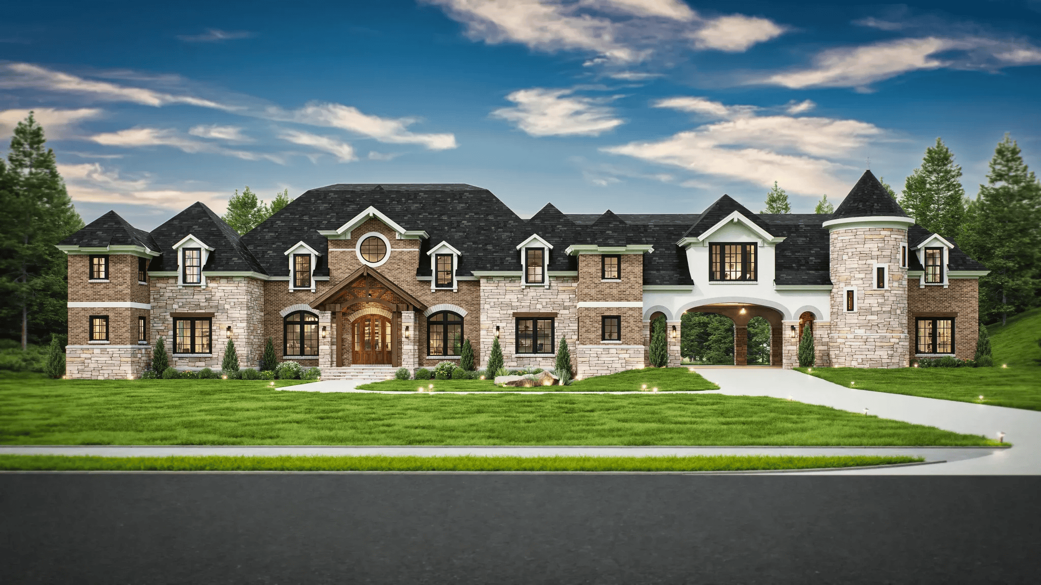 4-Bedroom, 6532 Sq Ft Luxury House Plan - 106-1317 - Front Exterior