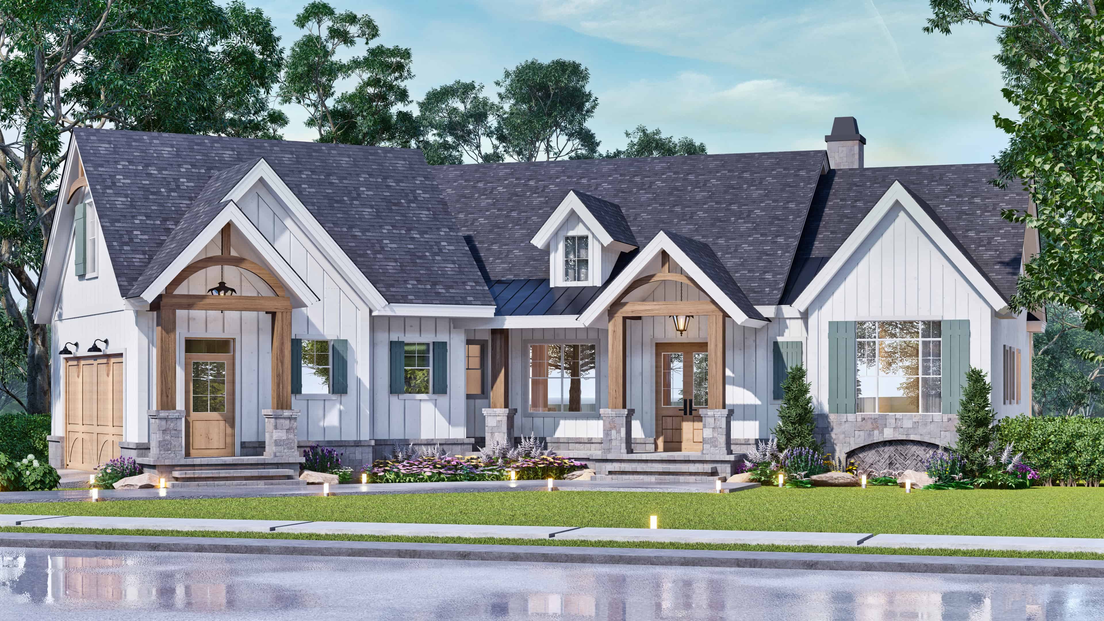3-Bedroom, 2737 Sq Ft Modern Farmhouse Home Plan - 106-1344 - Main Exterior