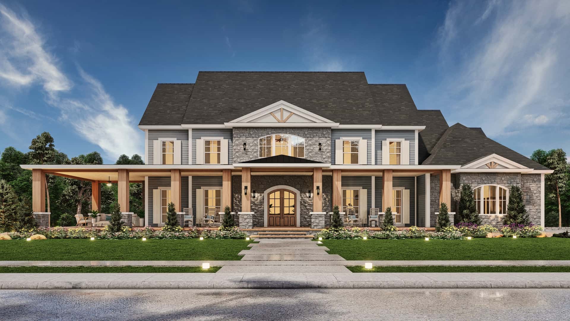 3-Bedroom, 3986 Sq Ft Luxury House Plan - 106-1345 - Front Exterior