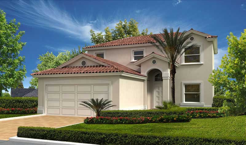 4-Bedroom, 1695 Sq Ft Mediterranean House Plan - 107-1016 - Front Exterior