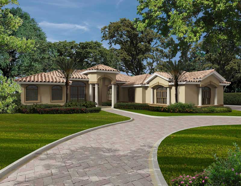 3-Bedroom, 4786 Sq Ft Florida Style Home Plan - 107-1089 - Main Exterior