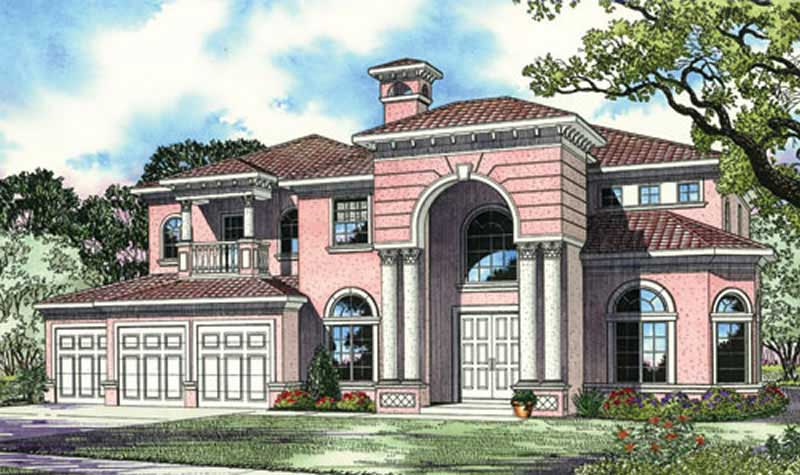 4-Bedroom, 4289 Sq Ft Mediterranean Home Plan - 107-1105 - Main Exterior