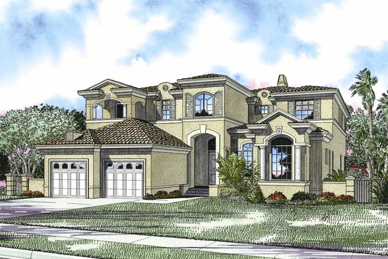 5-Bedroom, 5056 Sq Ft Mediterranean House Plan - 107-1173 - Front Exterior