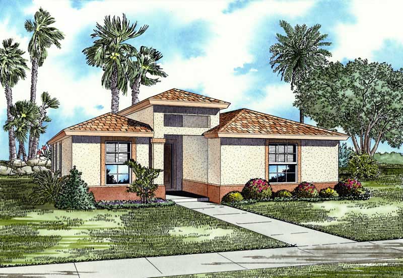 3-Bedroom, 1720 Sq Ft Mediterranean Home Plan - 107-1200 - Main Exterior