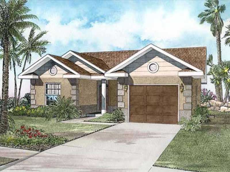 3-Bedroom, 1382 Sq Ft Mediterranean House Plan - 107-1201 - Front Exterior